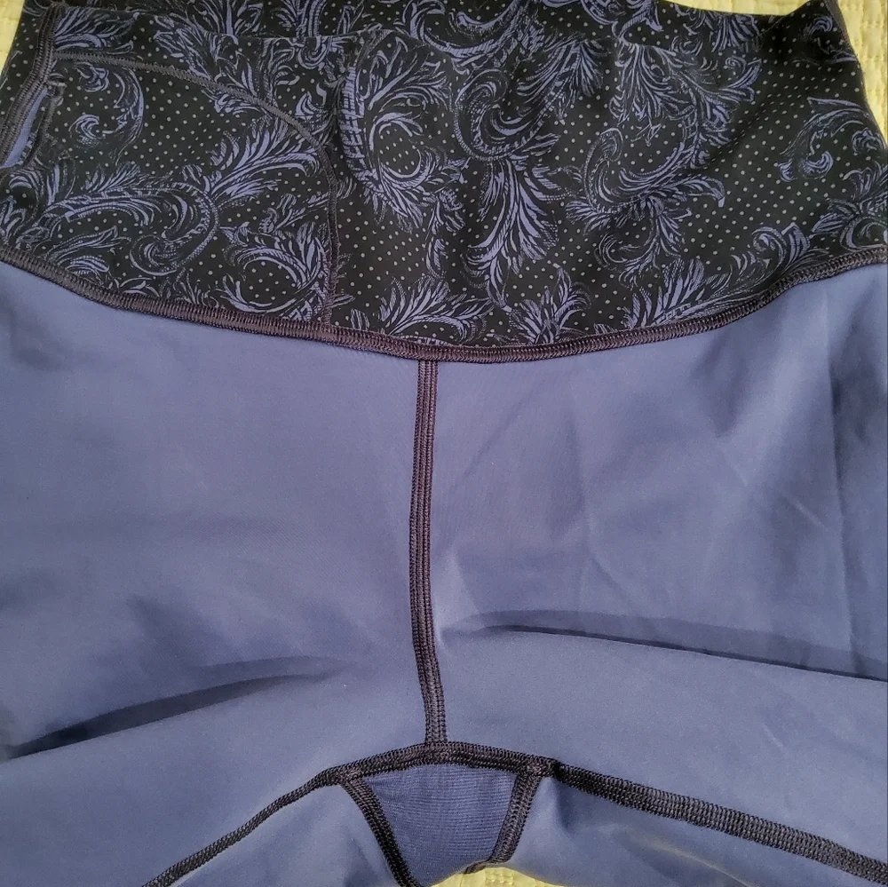 Lululemon Foliage Wunder Under Hi-Rise Tight Nulux Moody Blue Black Size 10